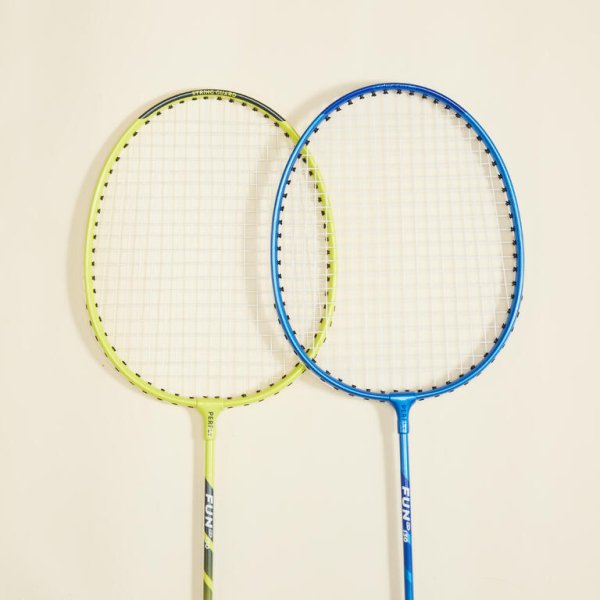 Adult badminton racket set Fun set br130 ad lime blue