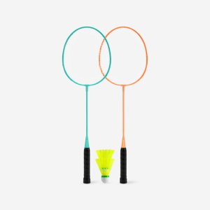 ADULT BADMINTON RACKET BR 190 SET PARTNER GREEN BEIGE