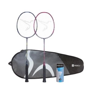 ADULT BADMINTON RACKET BR 190 SET PARTNER GREEN BEIGE